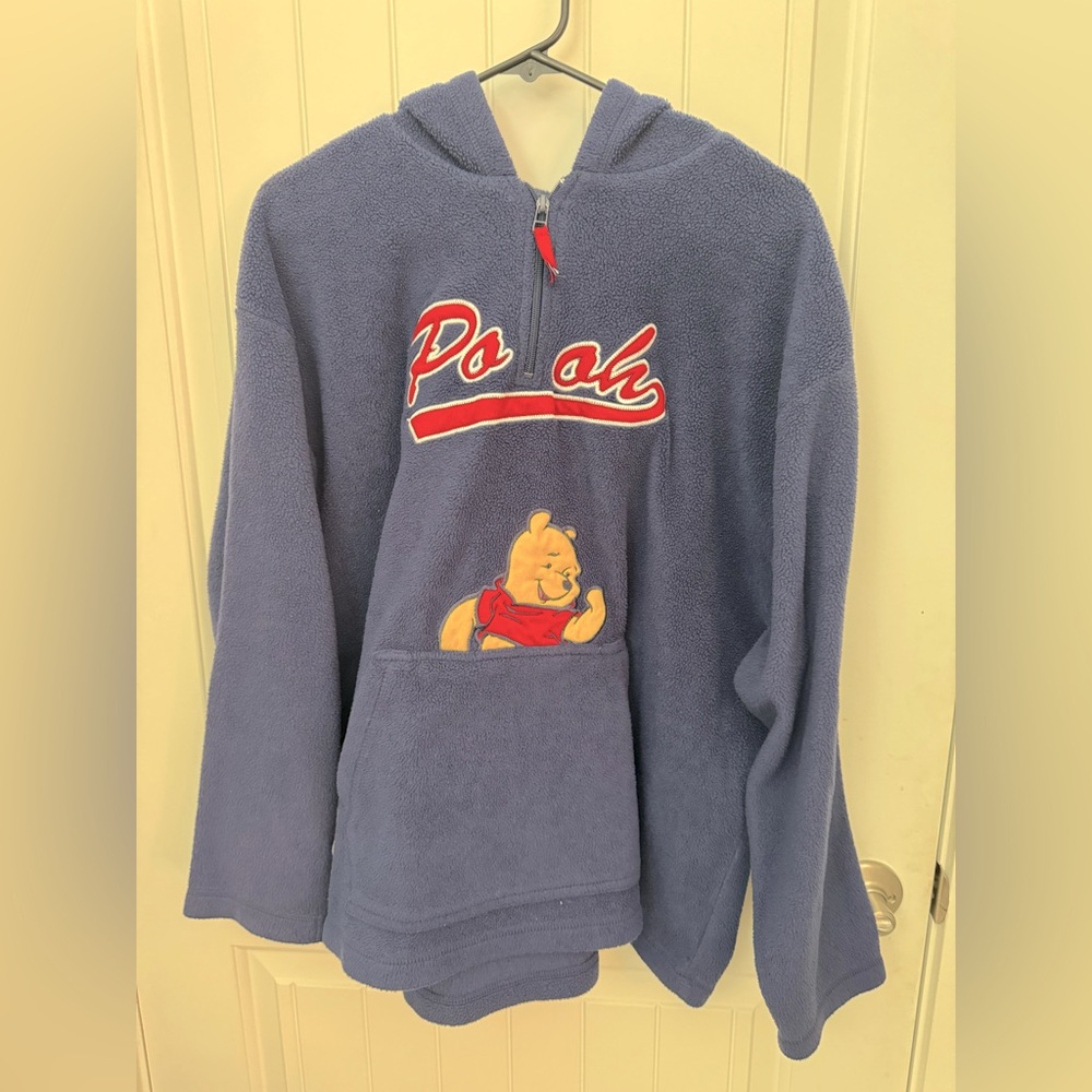 Vintage Disney unisex  Zip-Up Blue Pooh Sweater XL *19